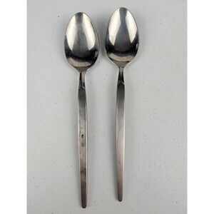 Vintage MCM Dalton Windrim Japan Stainless Steel Flatware 2 Table Serving Spoons